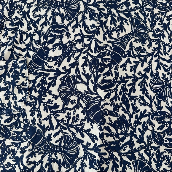 Lilly Pulitzer Krillin It Blue White Lobster Print Flounce Dress Womens Large - Picture 5 of 8